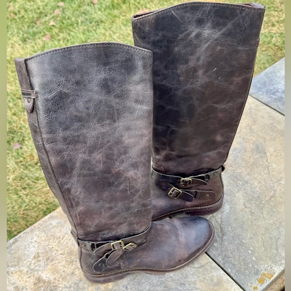 Hinge Brown Leather Devin Riding Boots size 8 - Picture 10 of 10